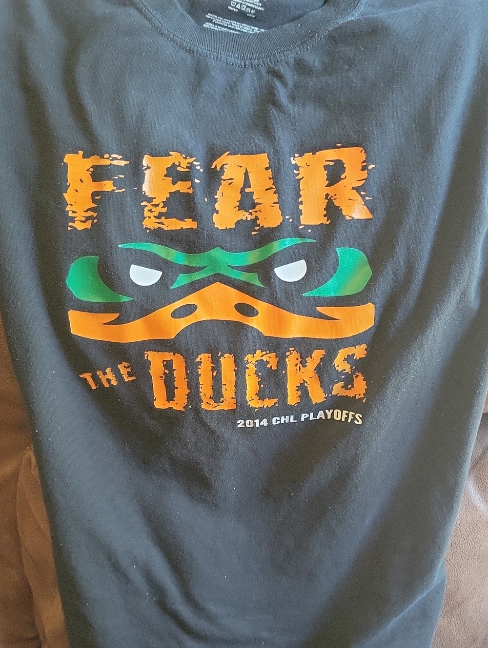 Fear The Ducks! Gildan Black 50/50 Blend Printed Tee 3XL